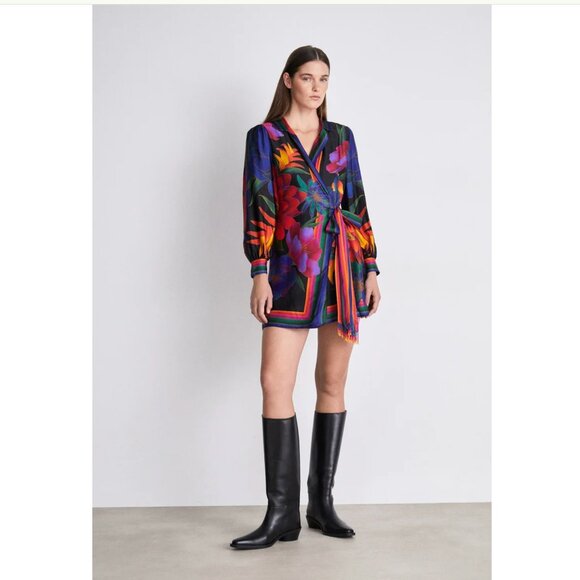 NWT Farm Rio FLOWER SEASON SCARF WRAP MINI DRESS - Day dress - Picture 4 of 12
